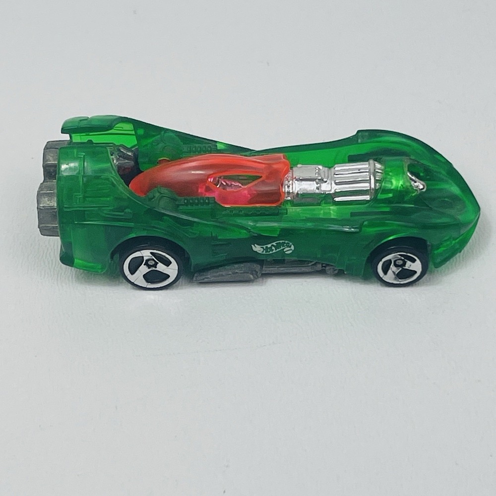 Hot  Wheels 1995 Power Rocket Transparent Green 1/64 Scale Die Cast